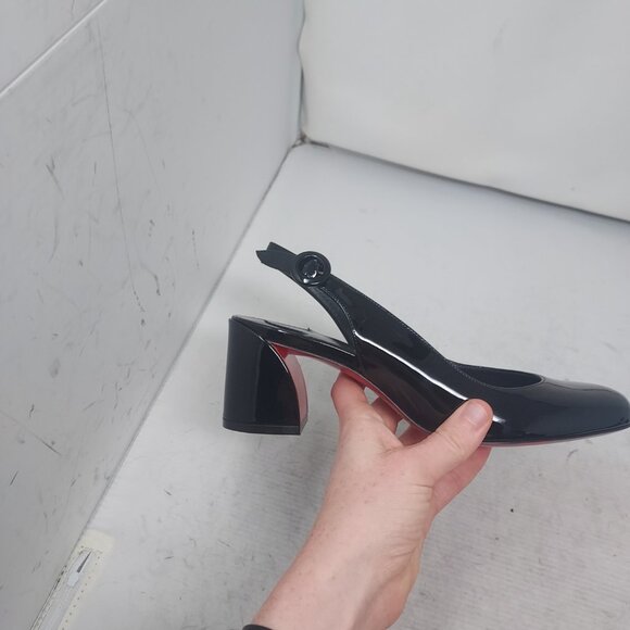 Christian Louboutin So Jane Patent Black Slingback Pump Shoe - Picture 3 of 10